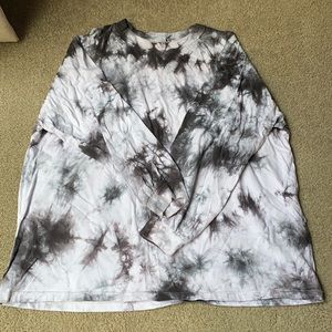 ASOS DESIGN oversized T-shirt with long sleeve in mono tie dye